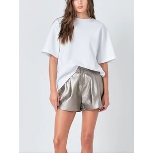 GREY LAB Silver Lamè Shorts Women’s Sz Medium